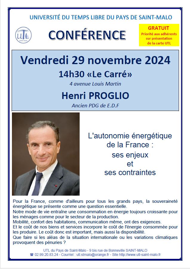 Vendredi 29 novembre - Conférence