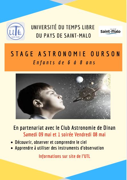 STAGE ASTRONOMIE Ourson (enfants de 6 à 8 ans)