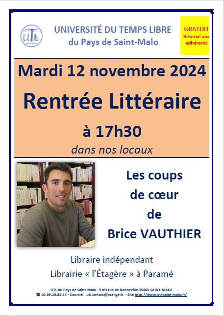 Mardi 12 novembre 2024 - Rentrée Littéraire