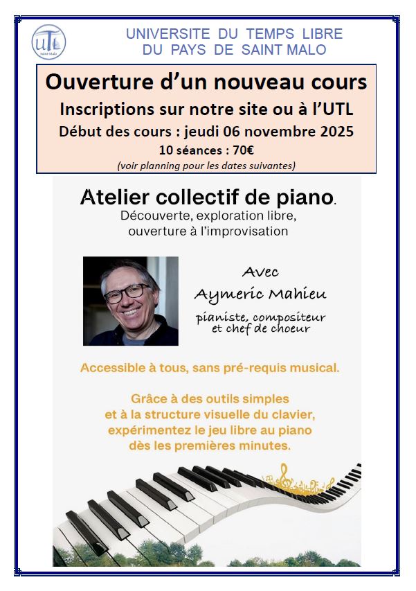 Nouveau cours Atelier Collectif Piano
